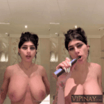 Mia Khalifa Topless Teeth Brushing OnlyFans Video Leaked