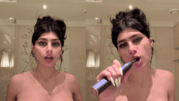 Mia Khalifa Topless Teeth Brushing OnlyFans Video Leaked